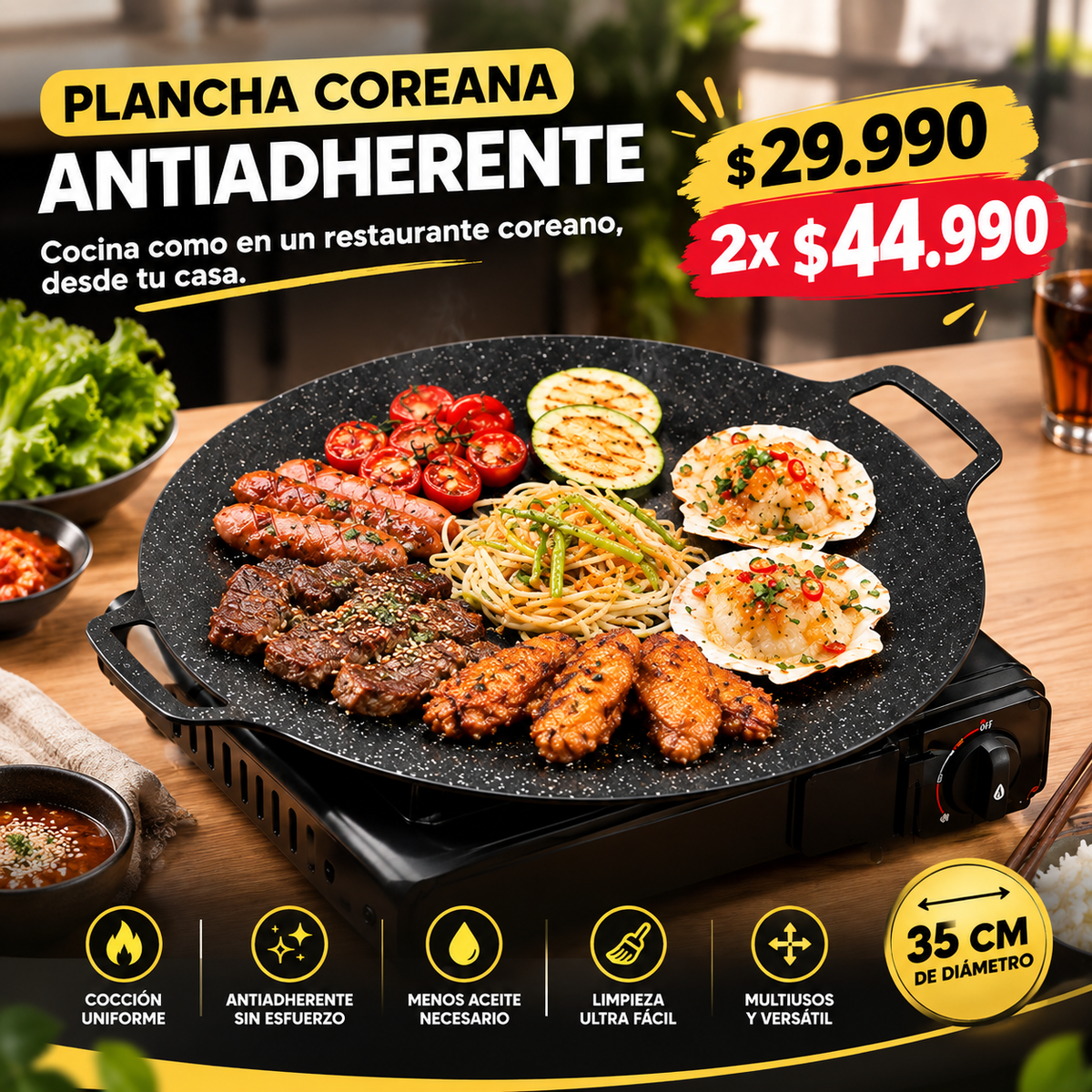 Plancha Coreana Antiadherente