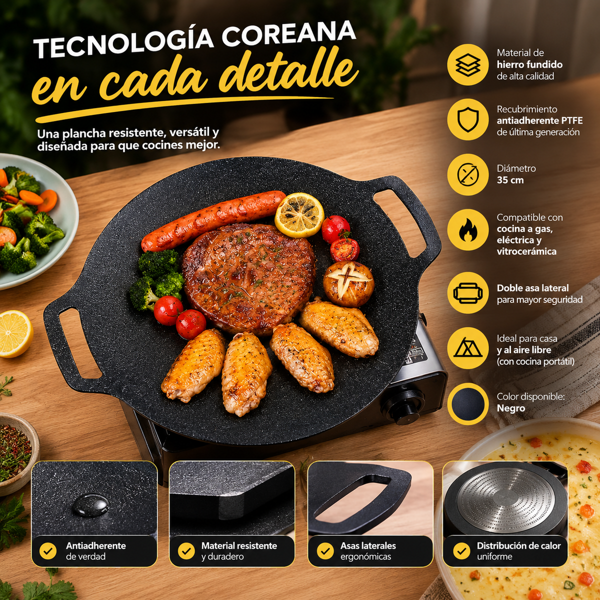 Plancha Coreana Antiadherente